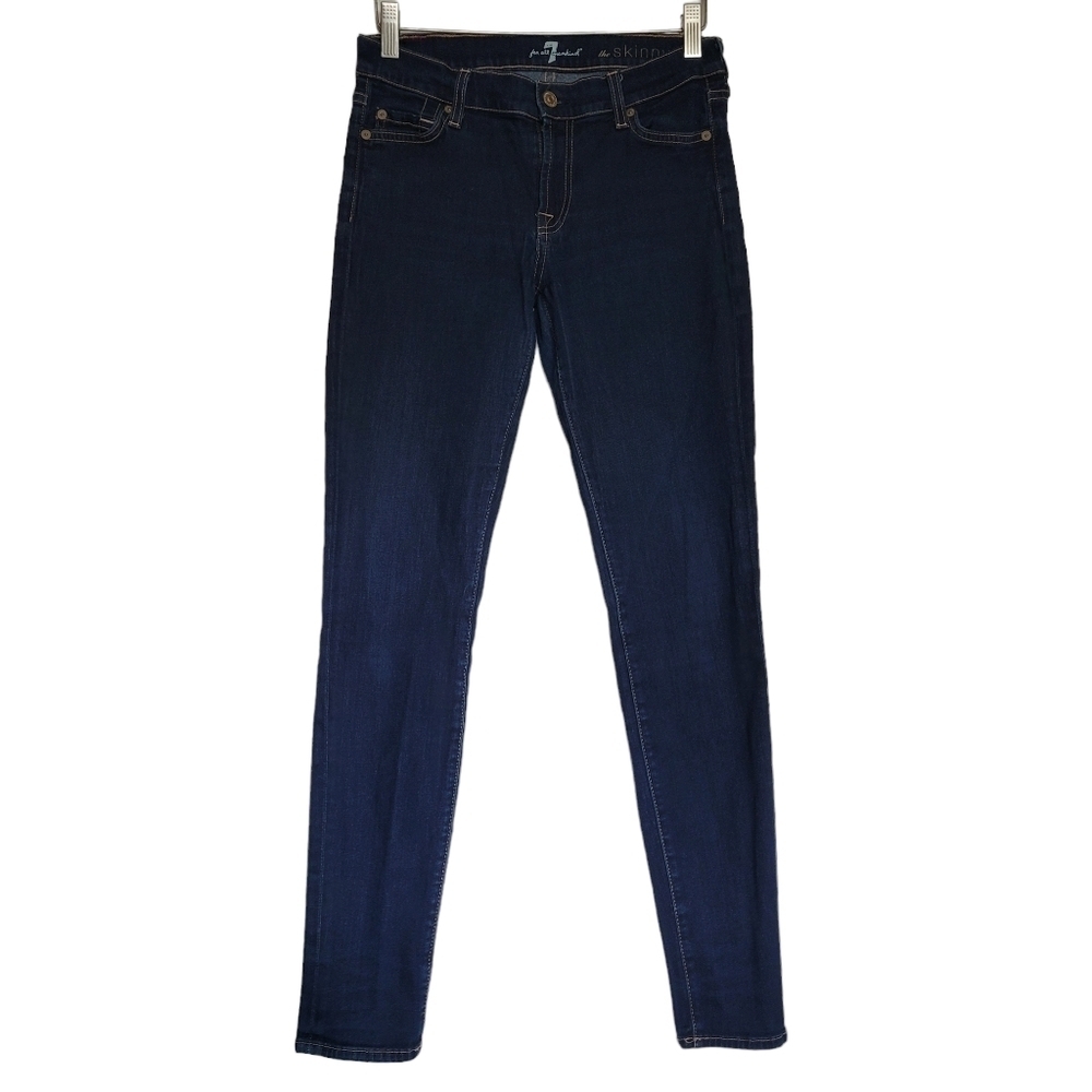 7 For All Mankind Blue Skinny Jeans Size 27